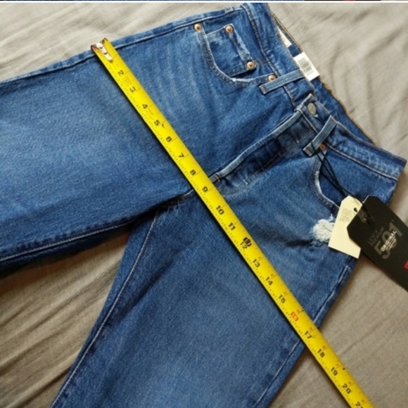 Levi's 501 Crop High Rise Jeans Charleston Fun Straight Leg - Picture 6 of 9